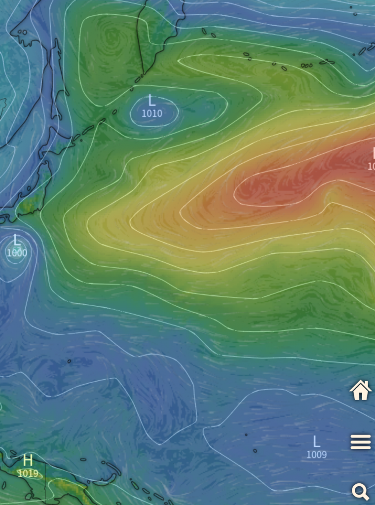太平洋高気圧と台風6号