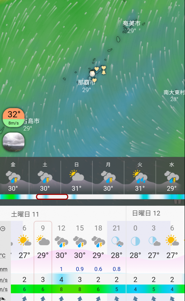 沖縄県2020年7月11日の天気